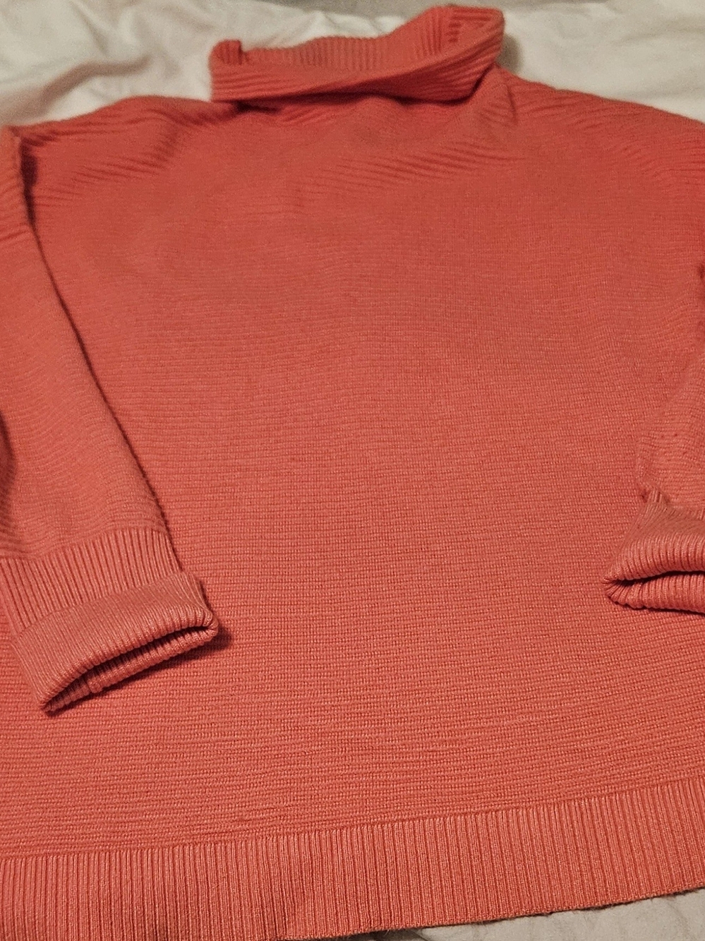Chelsea & Theodore Coral Cowl/turtleneck Sweater SIZE S/p